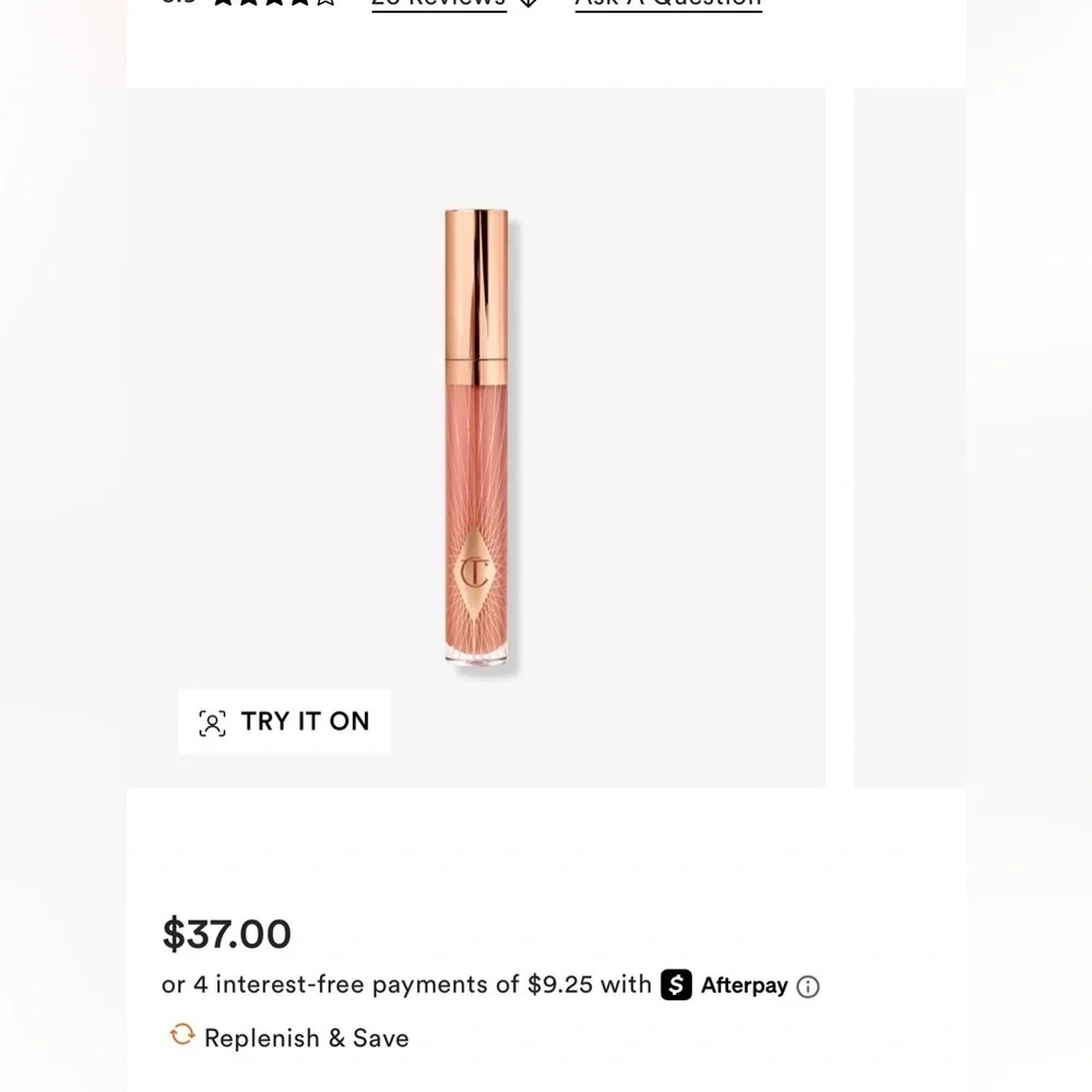 Charlotte Tilbury (2.6 ML) Collagen Lip Gloss - PILLOW TALK | MSRP $37